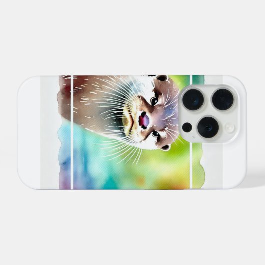 Japanese Otter in Tranquil Waters 040924AREF130 - iPhone Hoesje (Achterkant horizontaal)