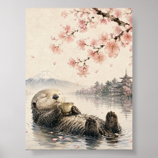 Japanese Otter Poster Printable Wall Art  (Voorkant)