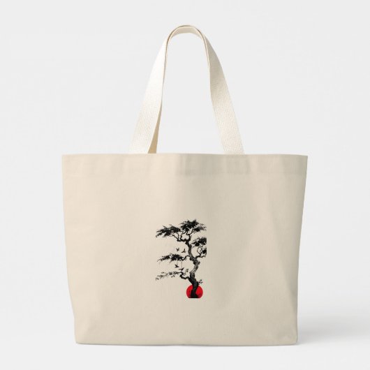 Japanese Peace Tote Bag Heiwa Kanji with Red Sun  (Achterkant)