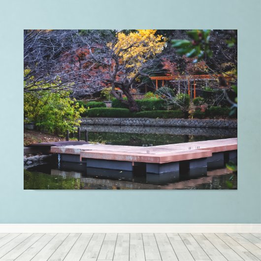 Japanese Pond Canvas Afdruk (Insitu (Houten vloer))