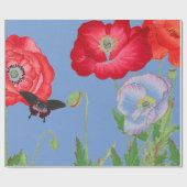 JAPANESE POPPIËNTEN MET FLESJES CADEAUPAPIER (Vlak)