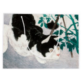 JAPANESE PRINT CAT GIFT BAG Hiroaki Takahashi 1931 Groot Cadeauzakje (Achterkant)