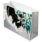 JAPANESE PRINT CAT GIFT BAG Hiroaki Takahashi 1931 Groot Cadeauzakje (Achterkant Gekanteld)