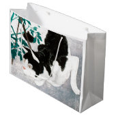 JAPANESE PRINT CAT GIFT BAG Hiroaki Takahashi 1931 Groot Cadeauzakje (Voorkant Gekanteld)