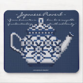 JAPANESE PROVERB TEA POT Cross Stitch Style Design Muismat (Voorkant)