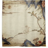 JAPANESE RABBIT EN MOON Shower Curtain Douchegordijn (Voorkant)