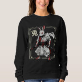 Japanese Rabbit Ninja Retro Bunny Ninja Rabbit Trui (Voorkant)