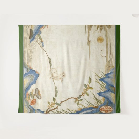 JAPANESE RABBIT OVER DE MOON Tapestry Wandkleed (Voorkant (horizontaal))