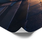 Japanese Rainy Street Cozy Urban  Poster (Hoek)