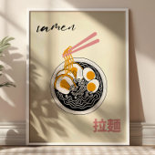 Japanese Ramen Illustration Modern Kitchen Art Poster