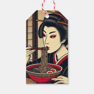 Japanese ramen kimono ukiyoe cadeaulabel