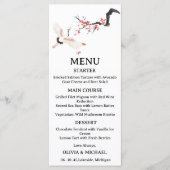 Japanese Red-Crowned Crane Wedding Menu Card  (Voorkant)