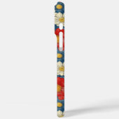 Japanese Red Floral Pattern Monogrammed Case-Mate iPhone Case (Achterkant / Links)