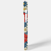 Japanese Red Floral Pattern Monogrammed Case-Mate iPhone Case (Achterkant / Links)