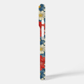 Japanese Red Floral Pattern Monogrammed Case-Mate iPhone Case (Achterkant / Links)