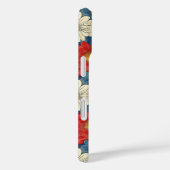 Japanese Red Floral Pattern Monogrammed Case-Mate iPhone Case (Achterkant / Rechts)