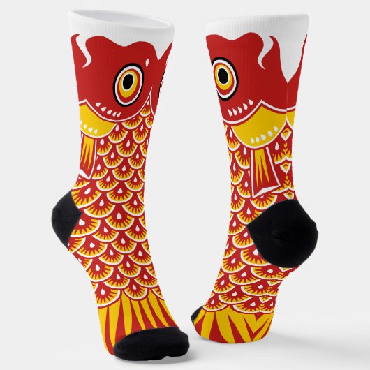 Japanese Red Koinobori Carp Streamer Sokken (Gebogen)