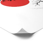 Japanese Red Sun & Brush Tree Art Poster (Hoek)
