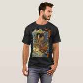 Japanese Retro Arrow Injured Samurai Riding Sea Cr T-shirt (Voorkant volledig)