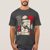Japanese Retro Samurai Katana Aesthetic Pattern T-shirt (Voorkant)