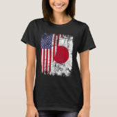 JAPANESE ROOTS Half-American Flag JAPAN T-shirt (Voorkant)