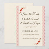 Japanese Sakura Asanoha Save the Date (Voorkant / Achterkant)