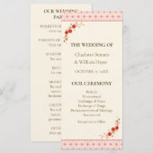 Japanese Sakura Asanoha Wedding Program Programmakaart (Voorkant / Achterkant)