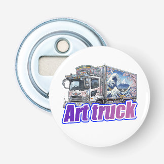 Japanese Sakura Wave Art Truck "DEKOTORA" Button Flesopener