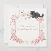 Japanese Sakura & Zen Cats Watercolor Bedankkaart (Voorkant)