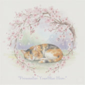 Japanese Sakura & Zen Cats Watercolor  Sticker (Voorkant)