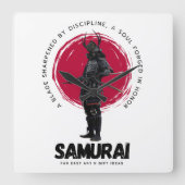 Japanese Samarai Wall Clock  Vierkante Klok (Voorkant)