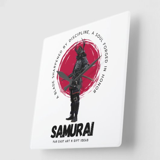 Japanese Samarai Wall Clock  Vierkante Klok (Hoek)