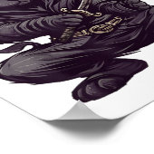 Japanese Samurai Black Cat Tattoo, Kawaii Ninja Bl Poster (Hoek)