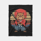 Japanese Samurai Capybara Fleece Deken (Voorkant)