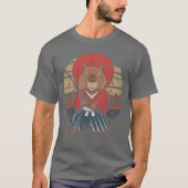 Japanese Samurai Capybara funny T-shirt (Voorkant)