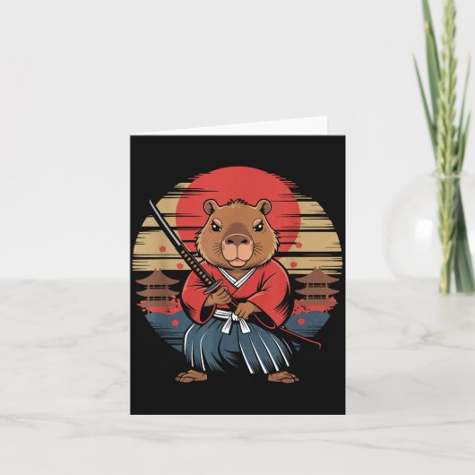 Japanese Samurai Capybara Kaart (Voorkant)