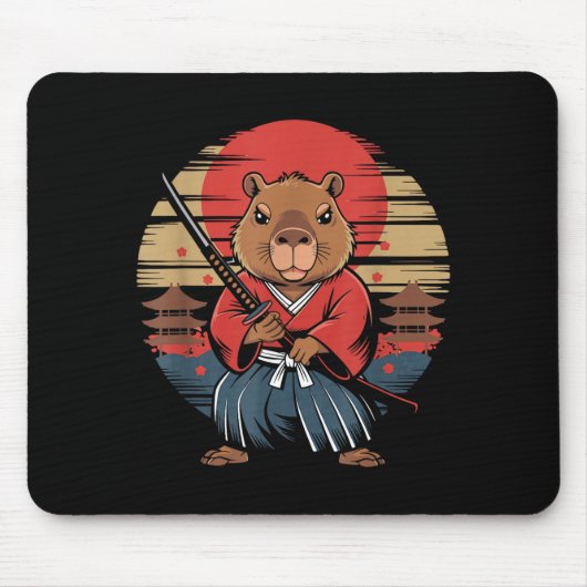 Japanese Samurai Capybara Muismat (Voorkant)