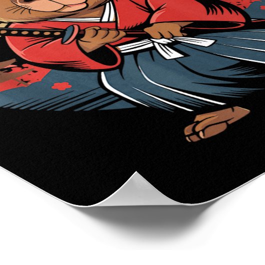 Japanese Samurai Capybara Poster (Hoek)