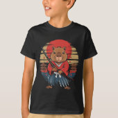 Japanese Samurai Capybara  T-shirt (Voorkant)