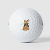 Japanese Samurai Cat Golfballen (Voorkant)