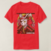 Japanese Samurai Cat Warrior Eye Patch In Traditio T-shirt (Design voorkant)