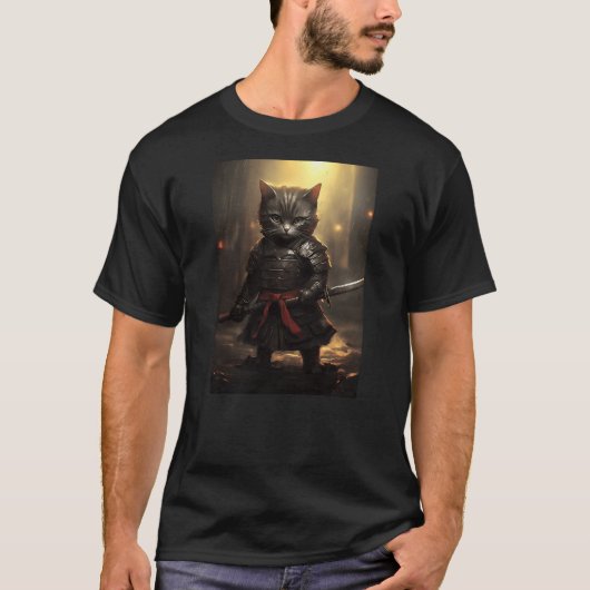 Japanese Samurai Cat Warrior Japan Ninja Kitten (2 T-shirt (Voorkant)