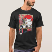 Japanese Samurai Cat Warrior Japan Ninja Kitten T-shirt (Voorkant)