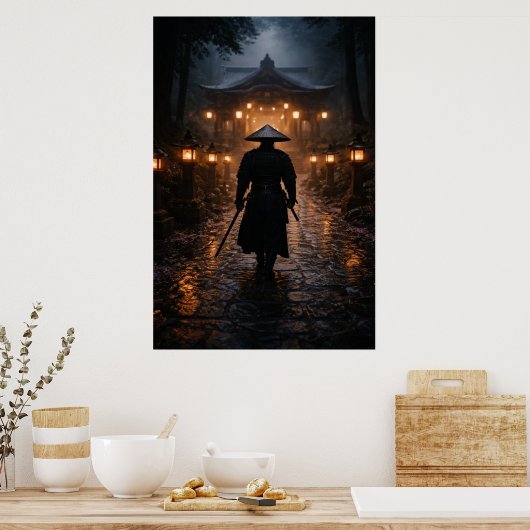 Japanese Samurai - Dark Theme Poster (Keuken)