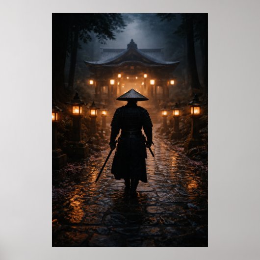 Japanese Samurai - Dark Theme Poster (Voorkant)