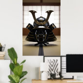 Japanese Samurai Helmet Poster (Thuiskantoor)