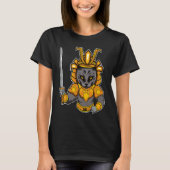 Japanese Samurai Katana Ninja Cat Sword Feline Oyo T-shirt (Voorkant)
