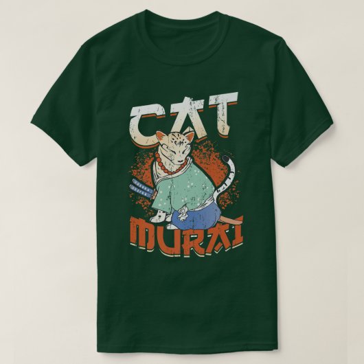 Japanese Samurai Ninja Cat Samurai Premium T-Shirt (Design voorkant)