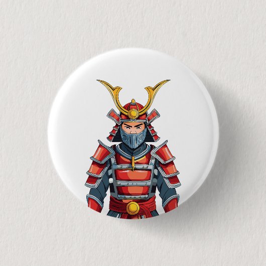 Japanese samurai ronde button 3,2 cm (Voorkant)