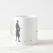Japanese Samurai × Sakura Ink Art Koffiemok (Voorkant links)